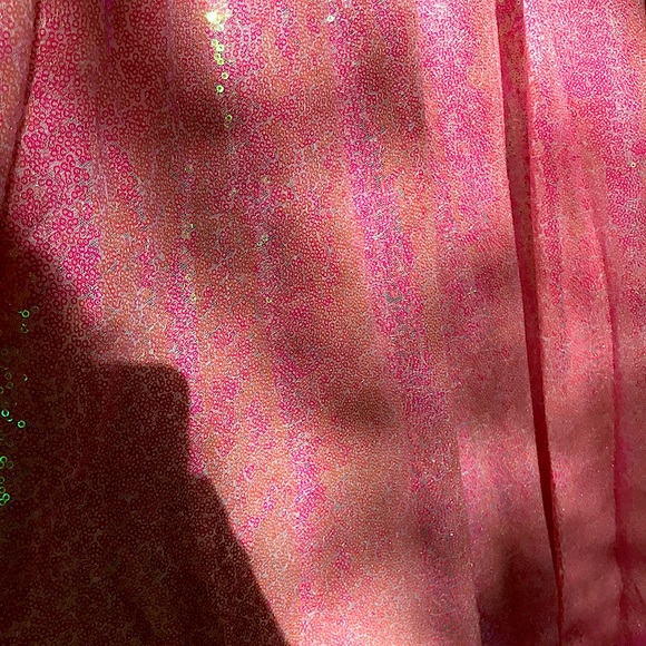 Bubblegum Pink Long Sequin Caftan Dress - Picture 5 of 8